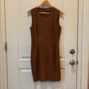 Beautiful Brown 100% Leather Pocketed Dress